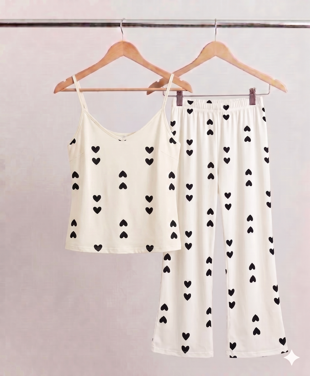 Black Hearts Cami & Pants Set