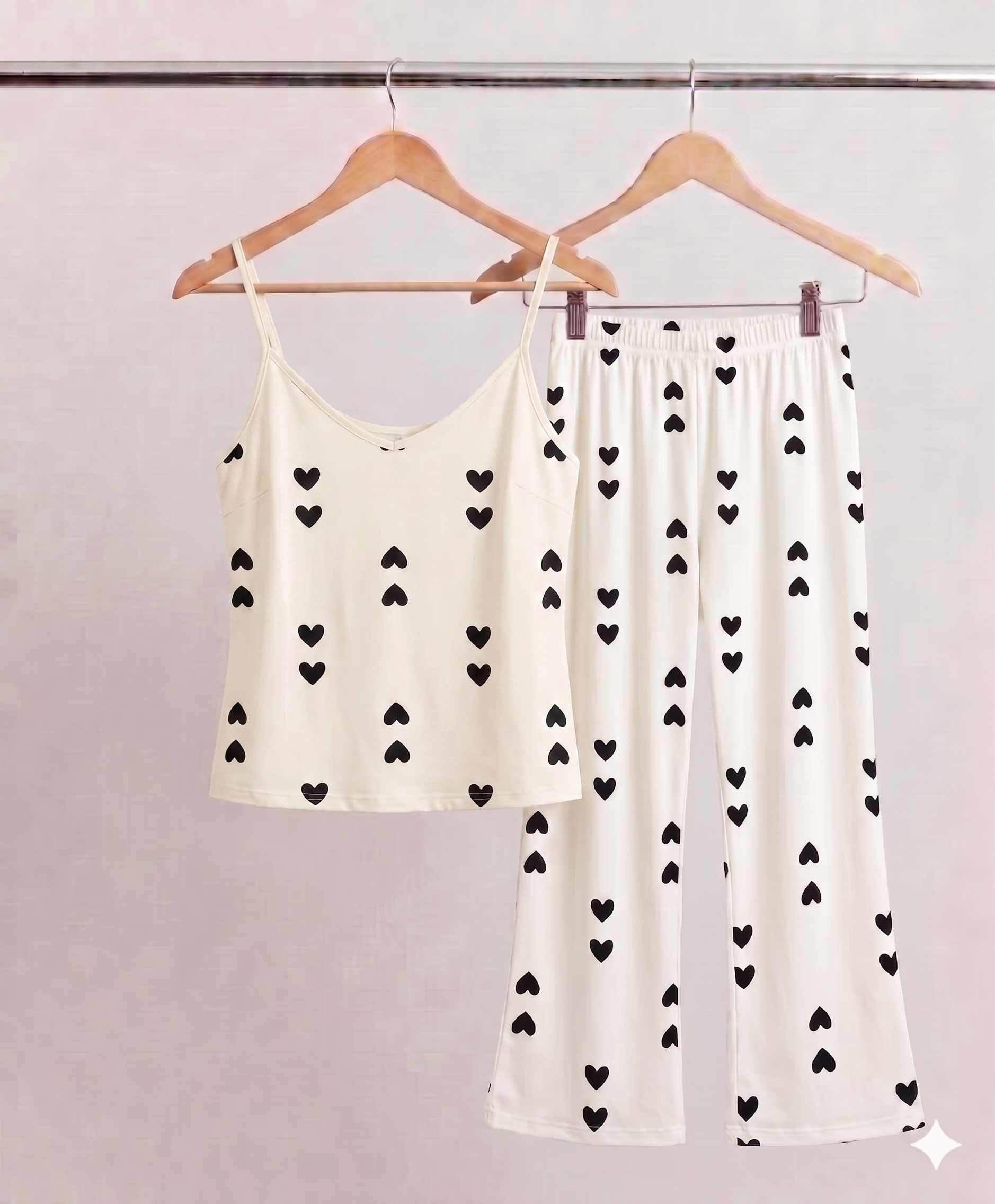 Black Hearts Cami & Pants Set