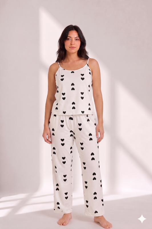 Black Hearts Cami & Pants Set