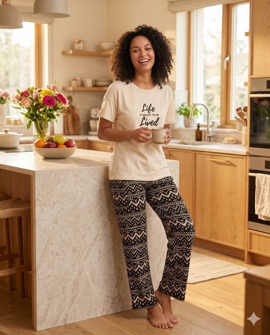 Life is Lived "Pants" 2-Piece Pajama Set