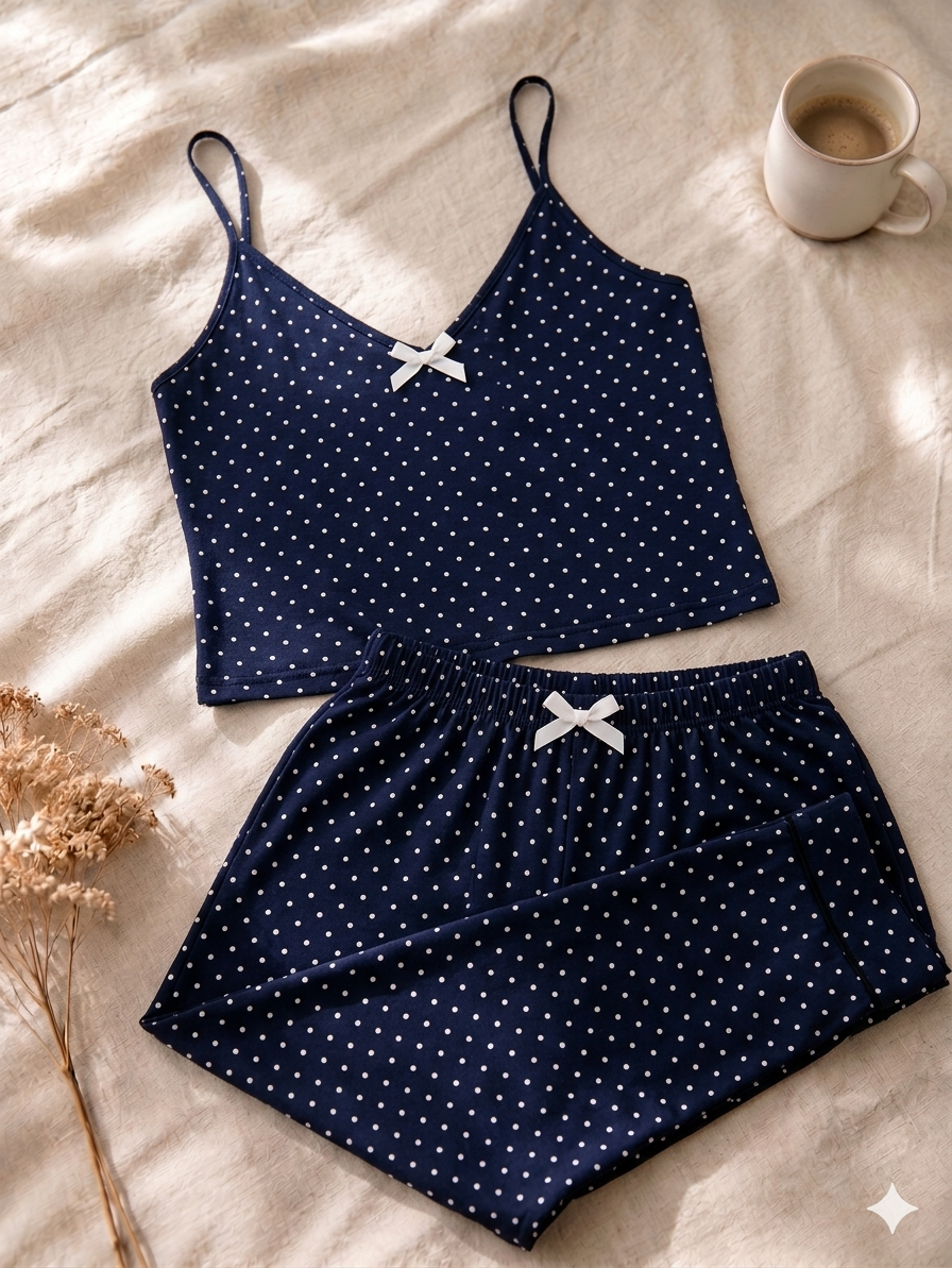 Hot Navy Cami & Pants Set