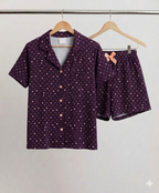Midnight Hearts Short Pajama Set