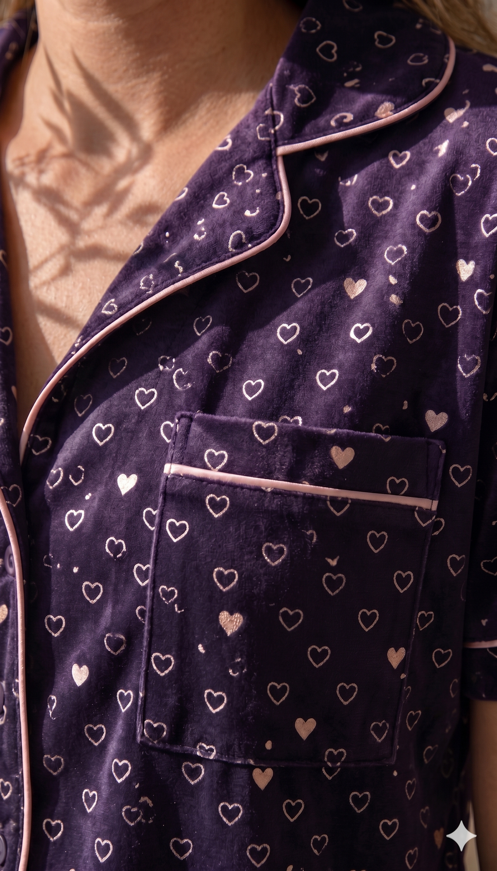 Midnight Hearts Short Pajama Set
