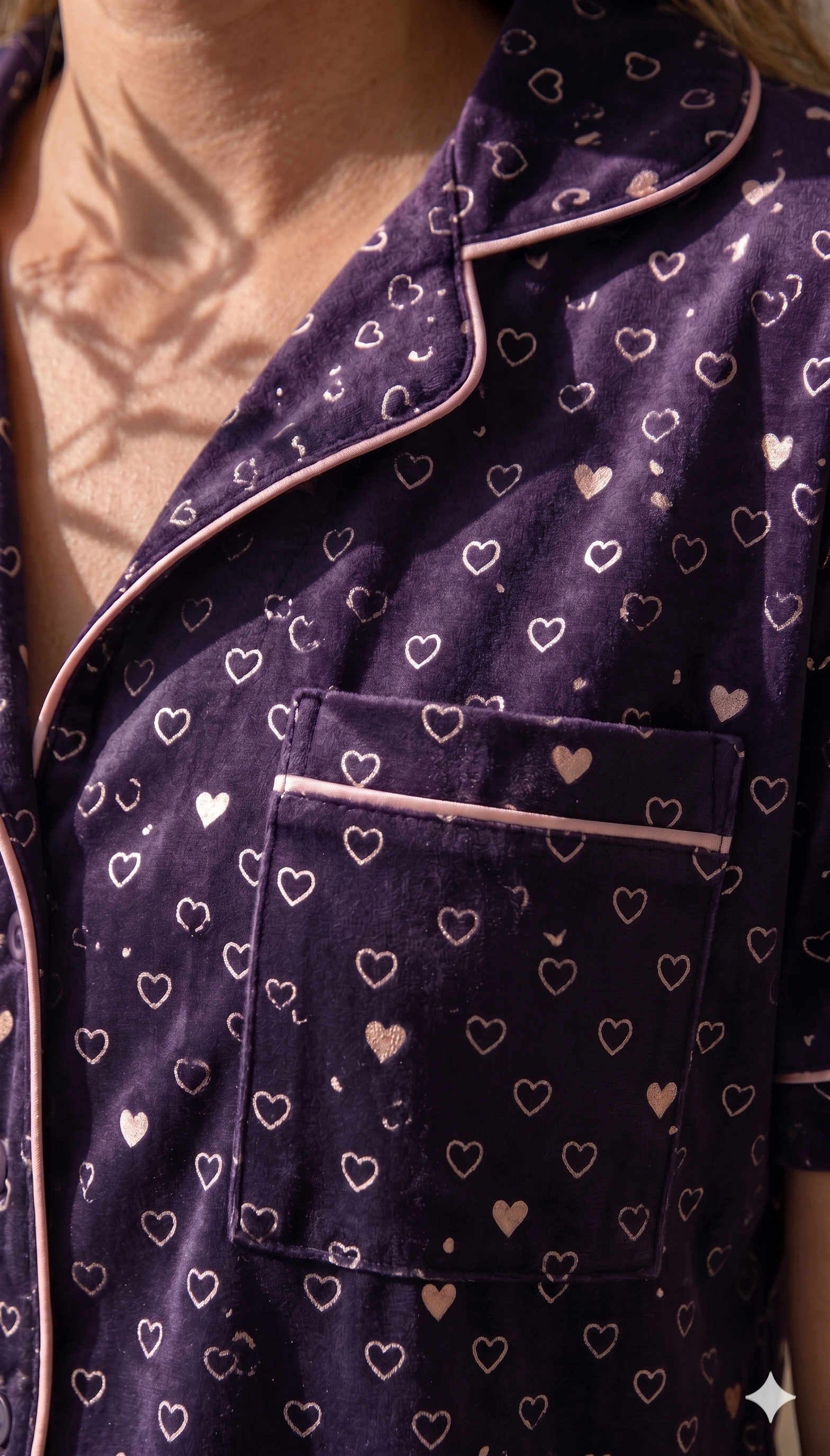 Midnight Hearts Short Pajama Set