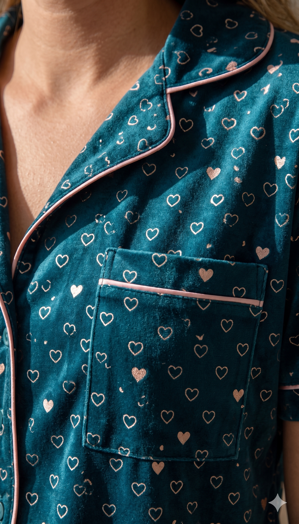 Midnight Hearts Short Pajama Set