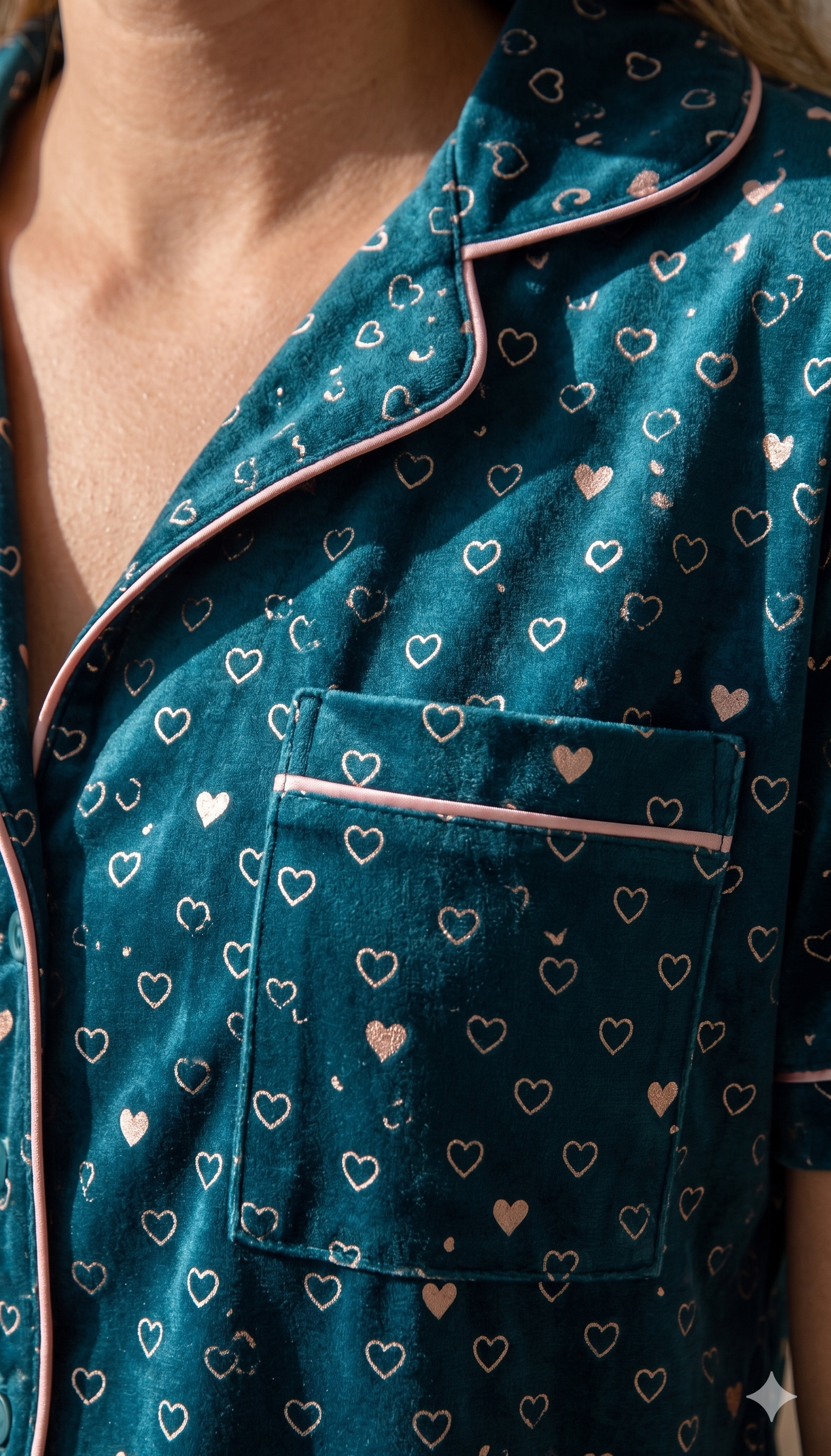 Midnight Hearts Short Pajama Set